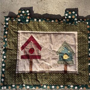 Handmade Quilted Wall Hanging‎ with Button Accents